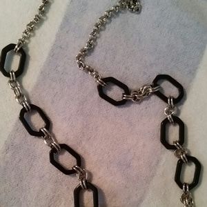 Silver and Black Necklace